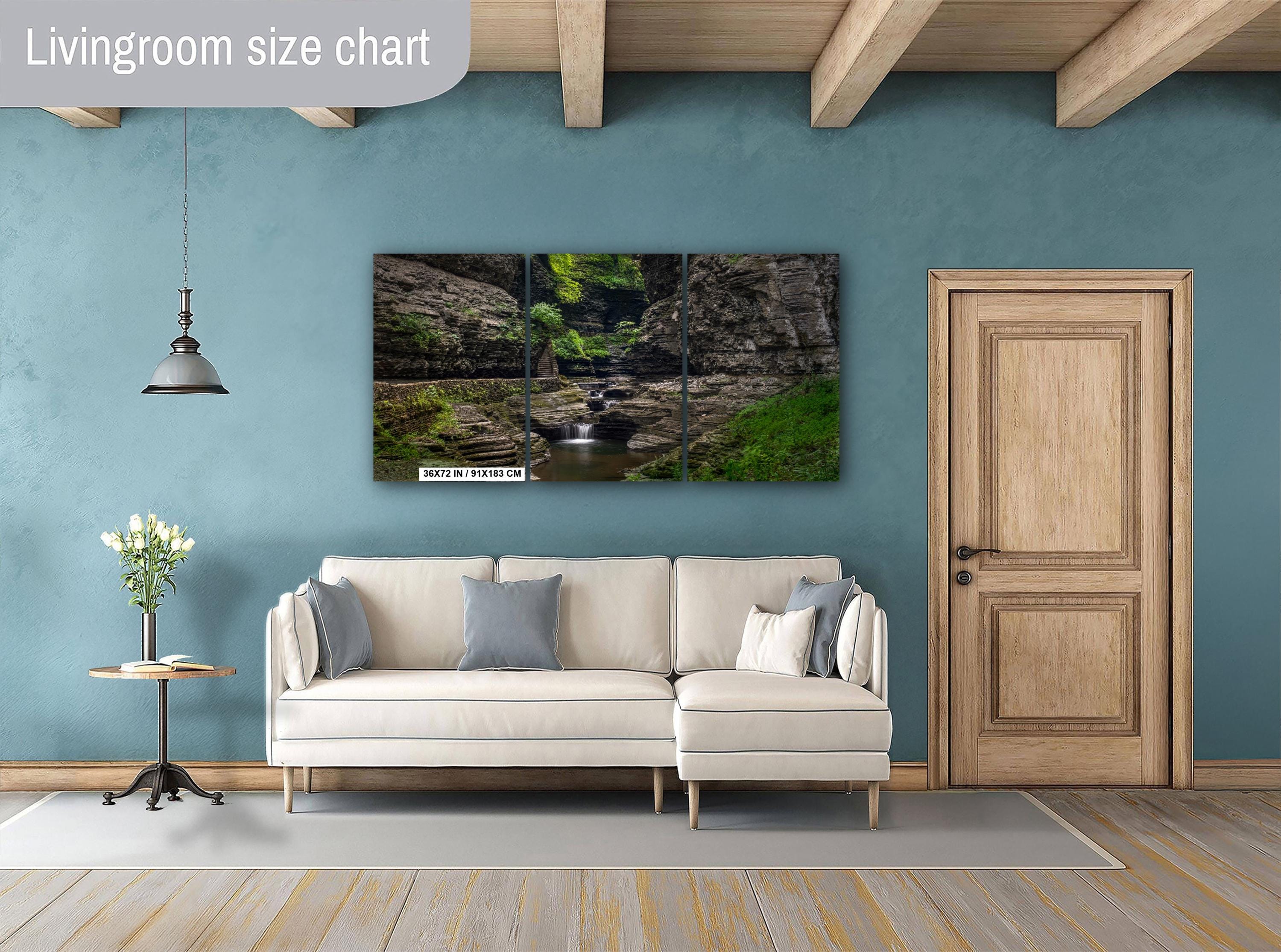 Waterfall Wall Art – Watkins Glen Scenic Nature Photo Print | Modern Landscape Decor