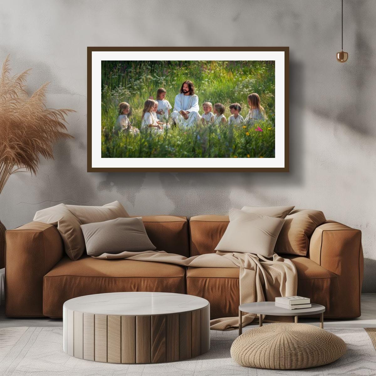 Christian Art Wall Decor – Jesus and Children Art | Blessed Little Children Painting
