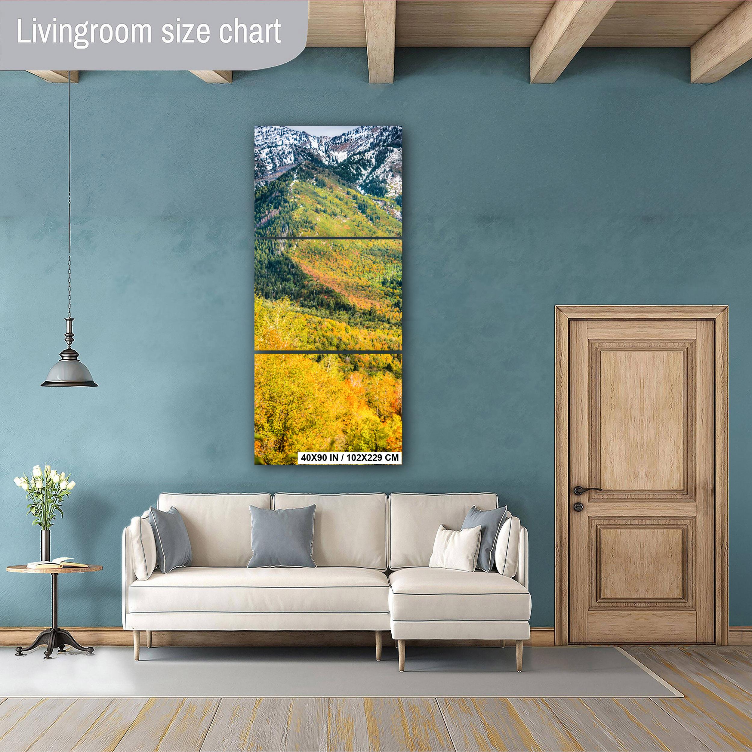 Utah Autumn Landscape Art - Wasatch Mountain Wall Decor With Vibrant Leaf Artwork