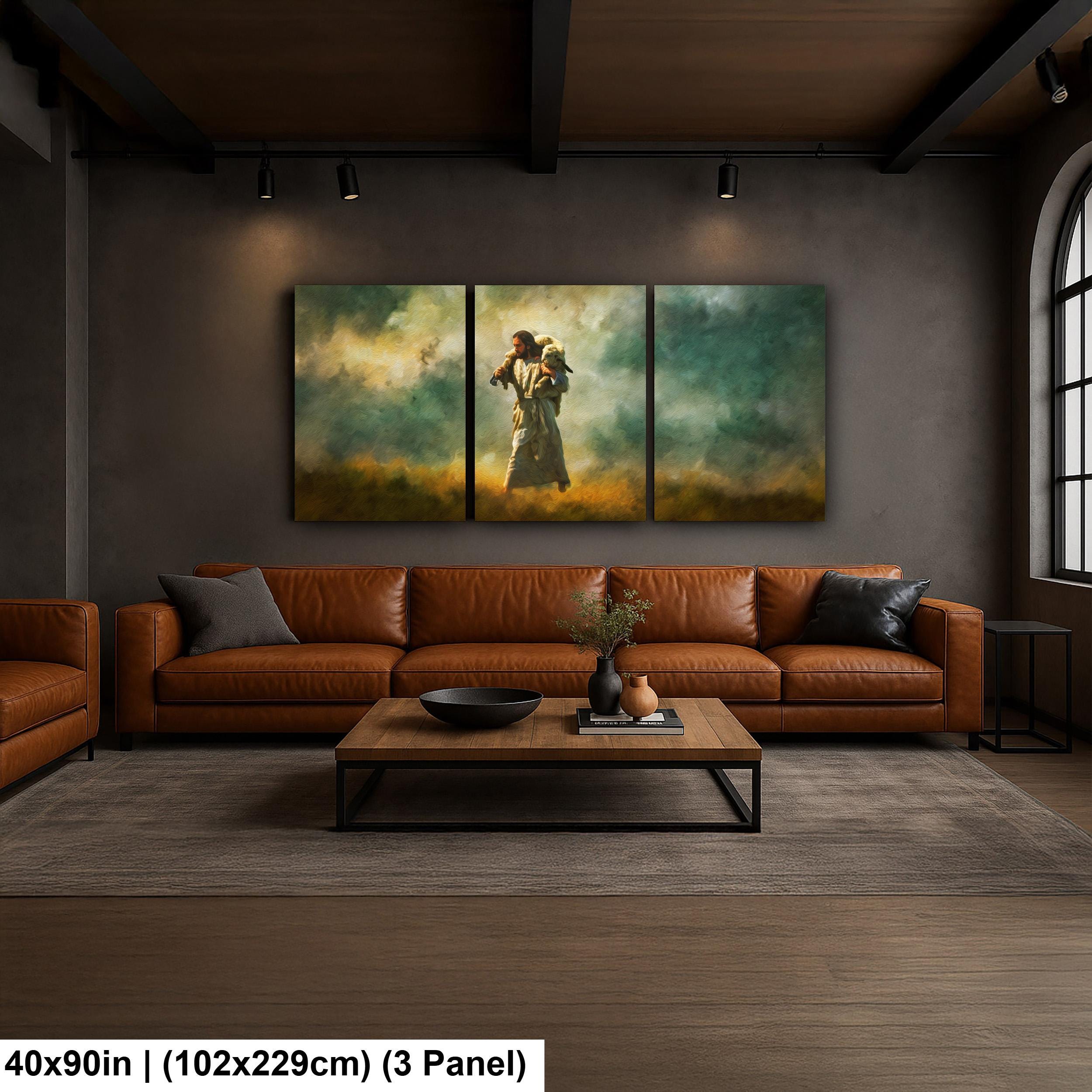 Christian Art Print – Jesus and Lamb Religious Wall Decor | Faith Inspired Art
