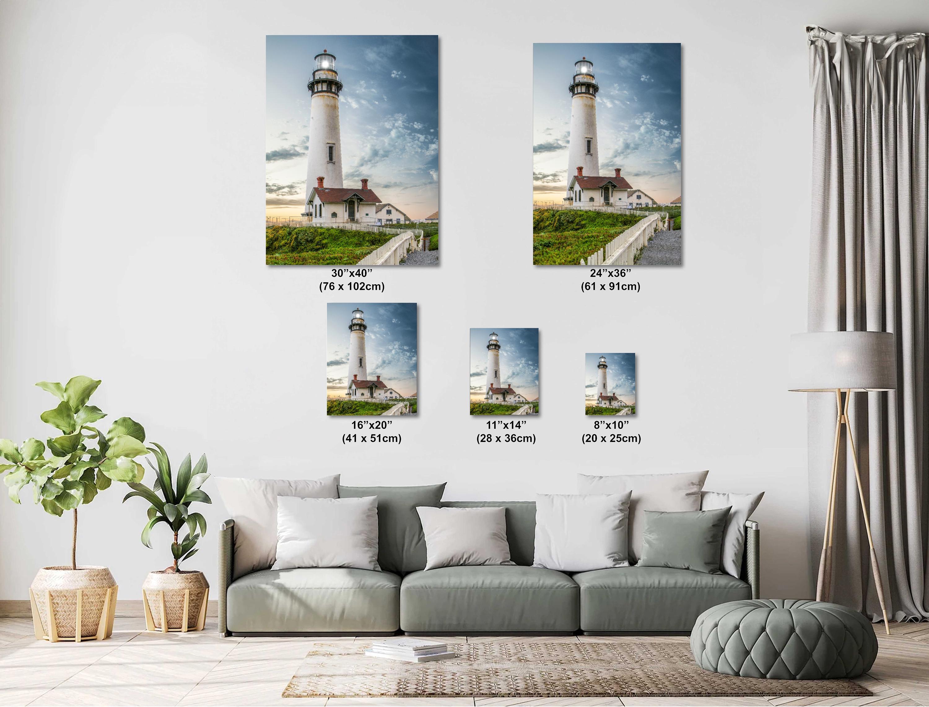Lighthouse Wall Art – Coastal Photo Print of Pidgeon Point Rustic Decor