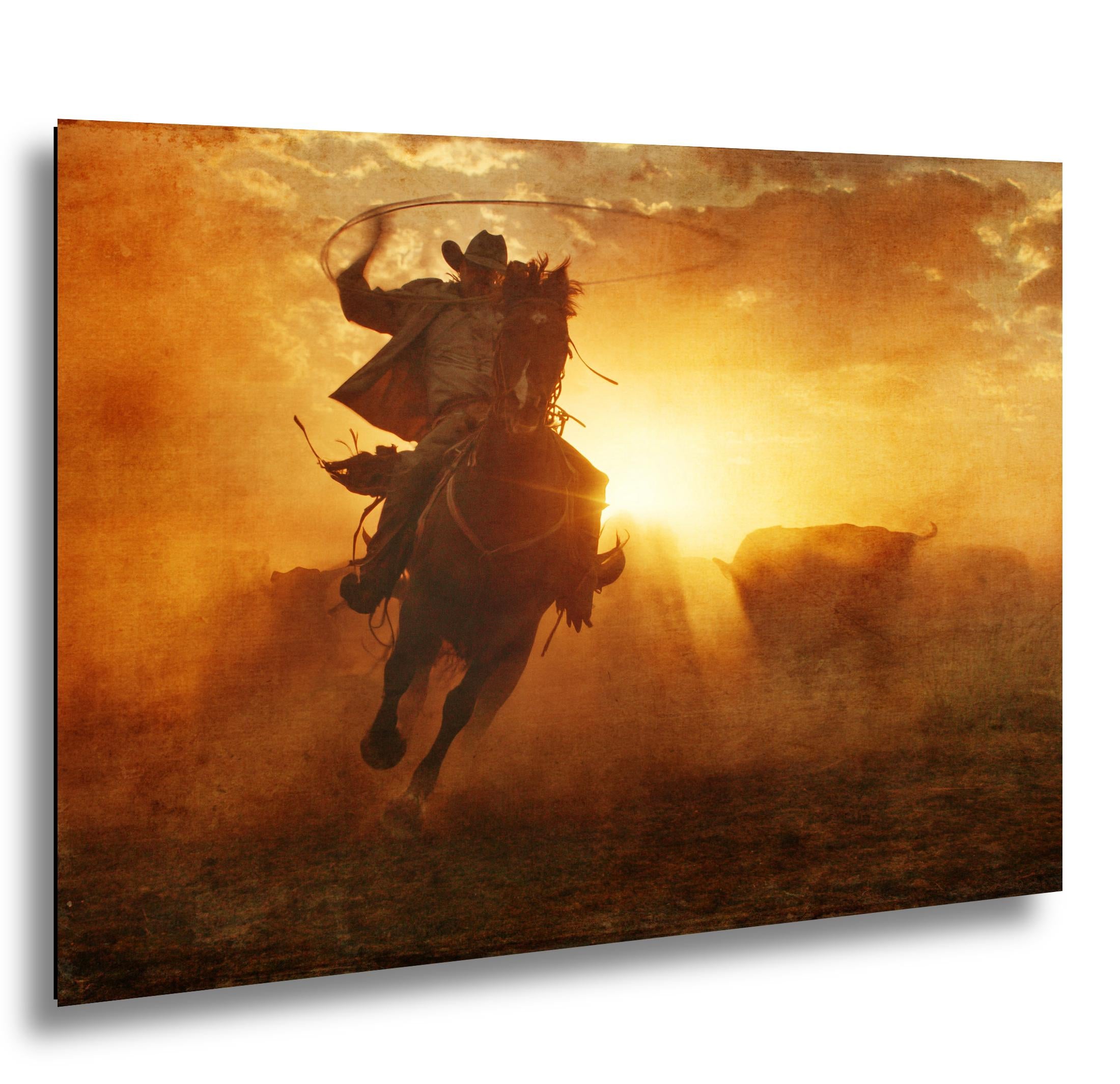 Cowboy Art Print Featuring Rustic Western Style | Texas Ranch Wall Art Decor