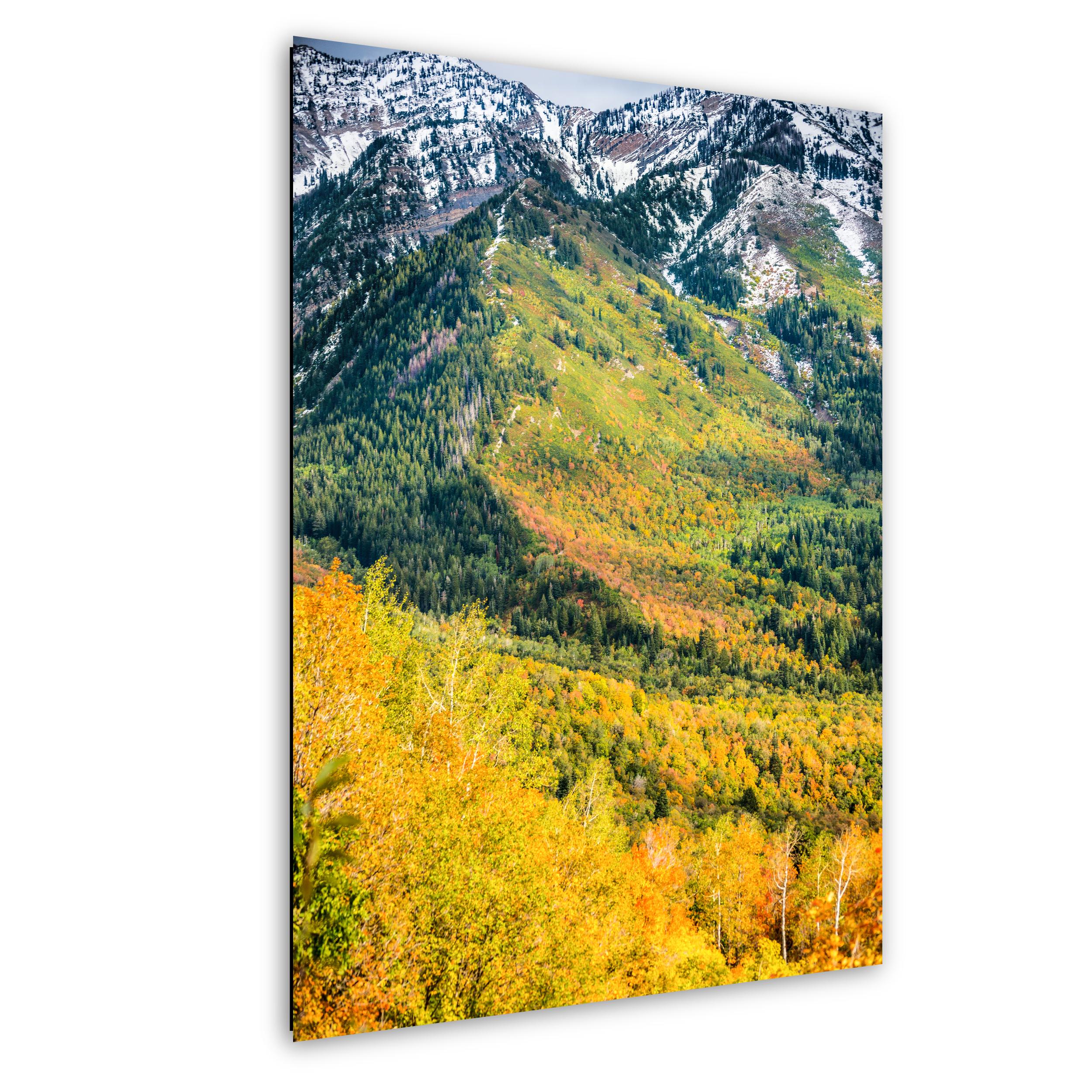 Utah Autumn Landscape Art - Wasatch Mountain Wall Decor With Vibrant Leaf Artwork