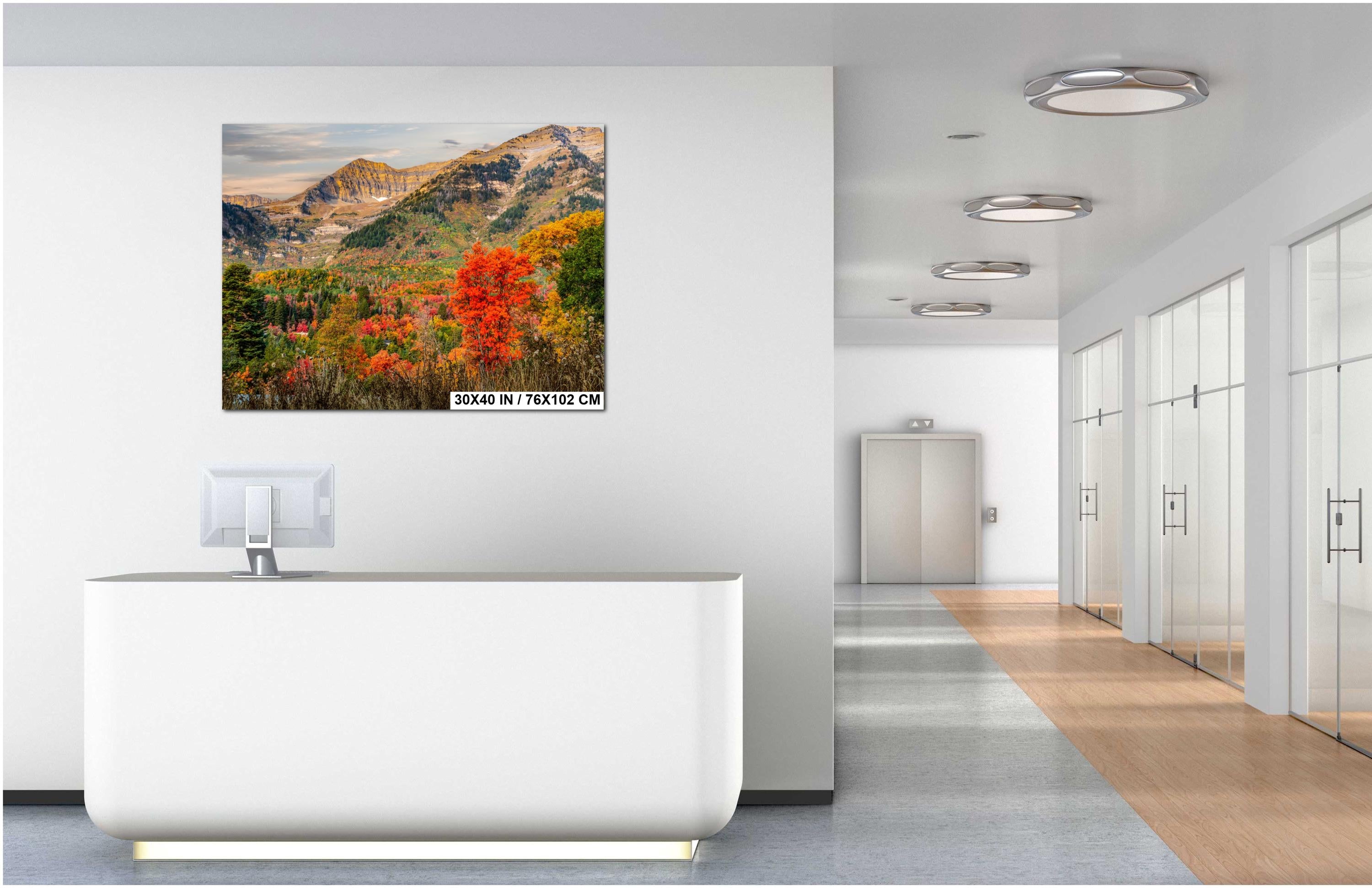 Wasatch Autumn Print – Vibrant Leaf Print & Quaking Aspen Art Mountain View