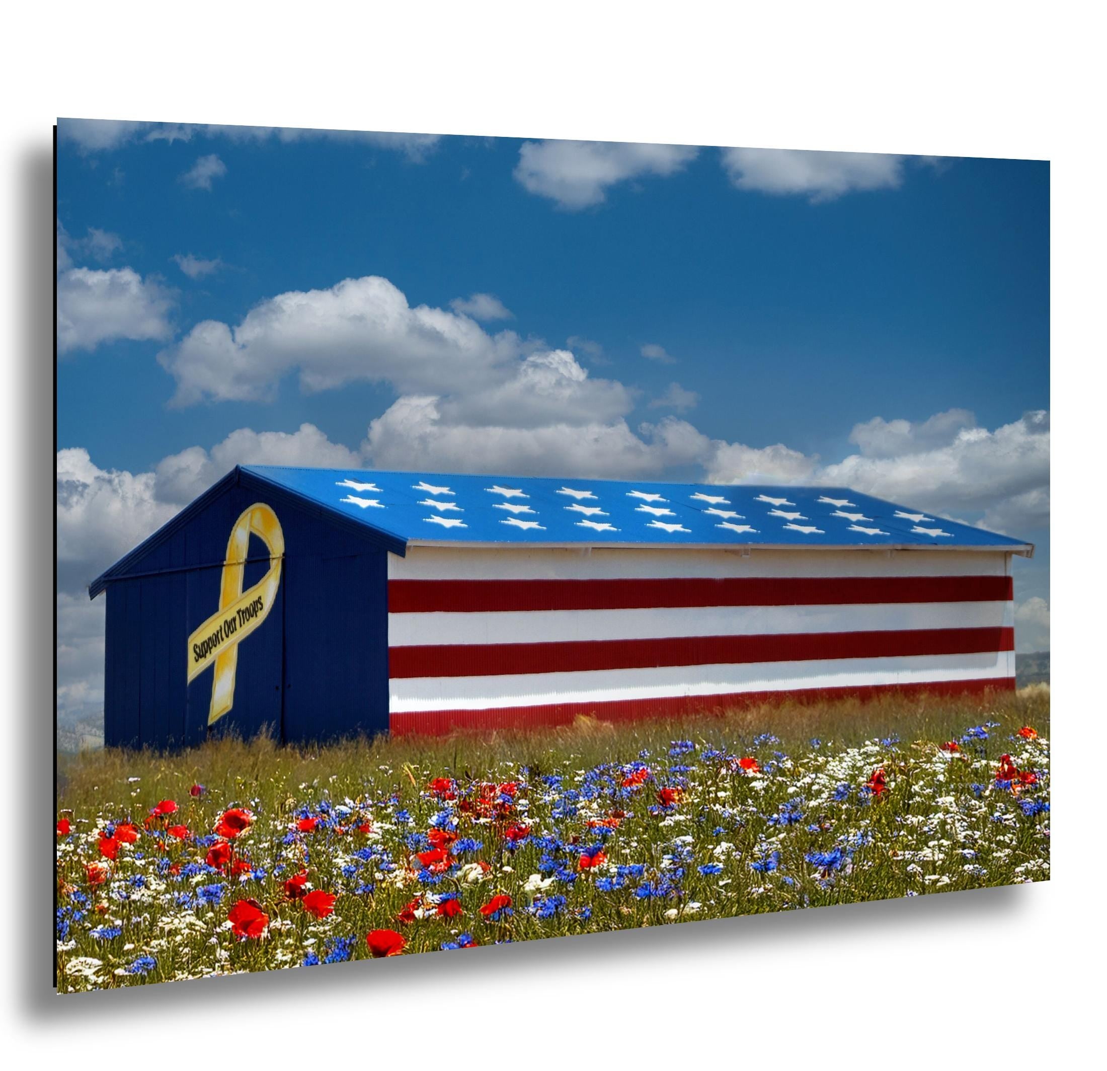 Patriotic Barn Wall Art | Archival Photographic Print – Rustic Wall Hanging & Farmhouse Style