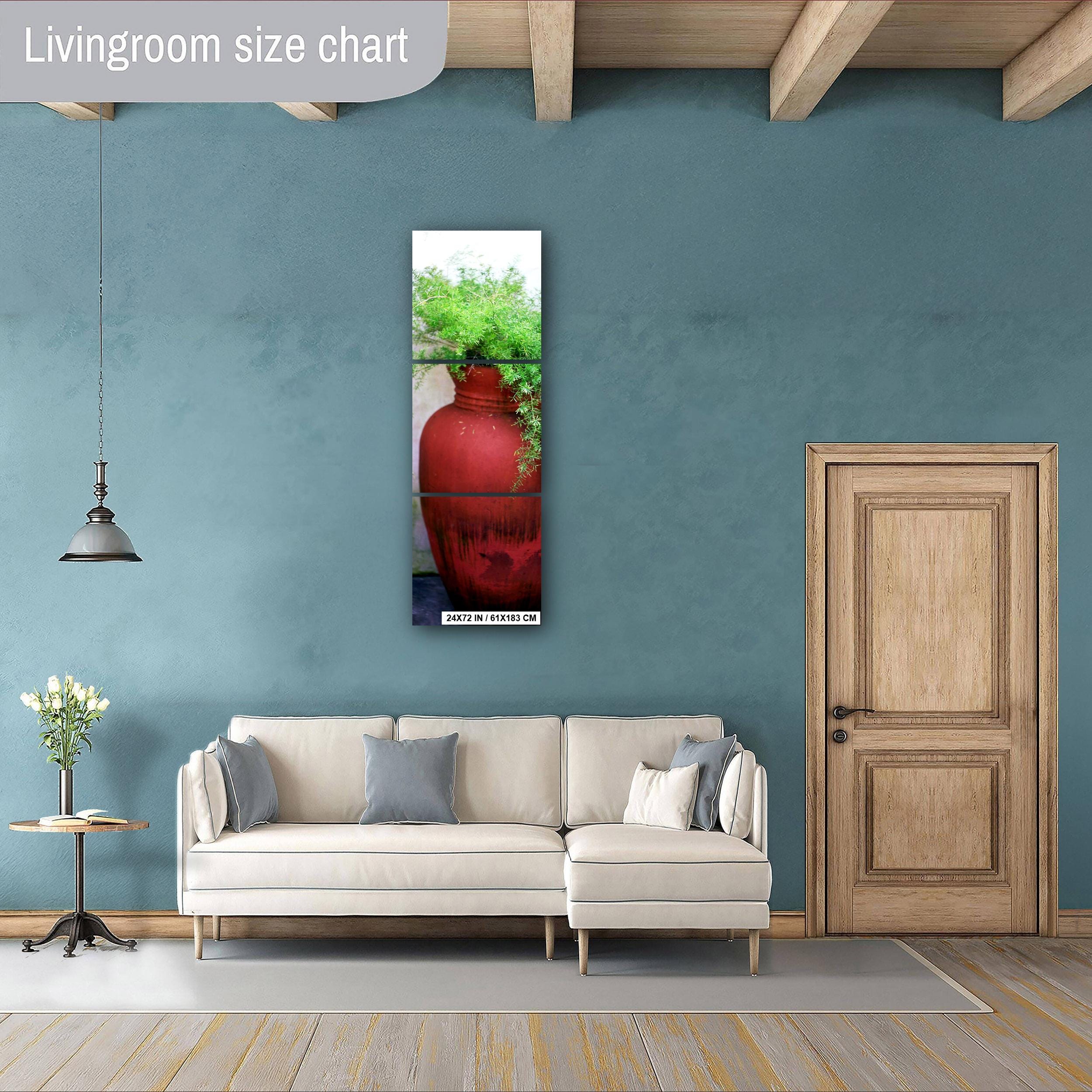 Potted Fern Wall Art – Botanical Print with Colorful Flower Art for Home Decor