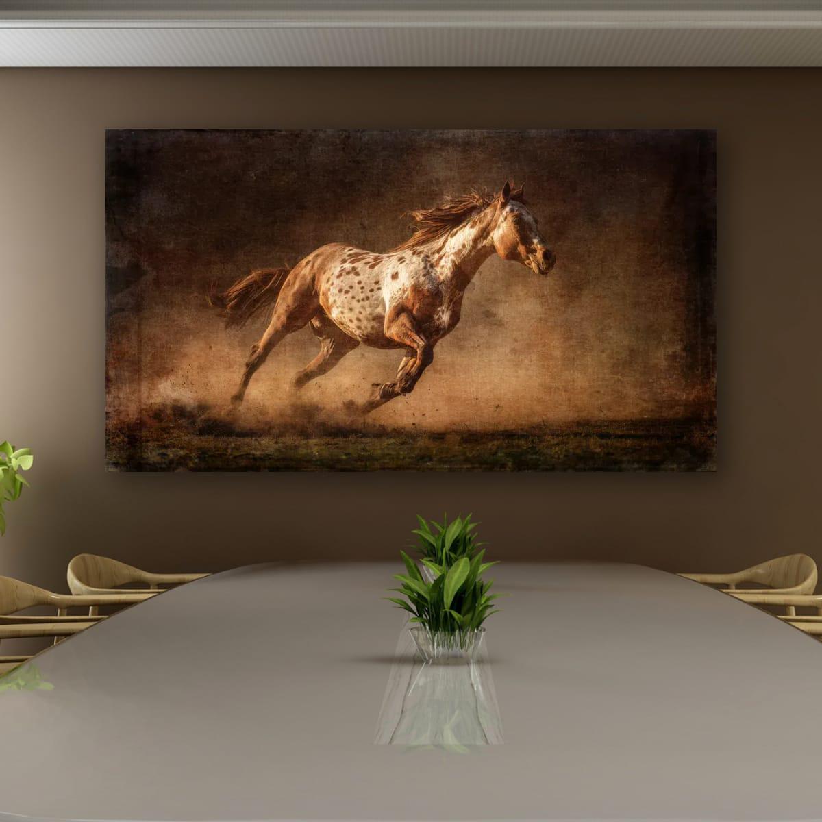 Palomino Art Print - Rustic Western Wall Art | Sunset Horse Painting Decor