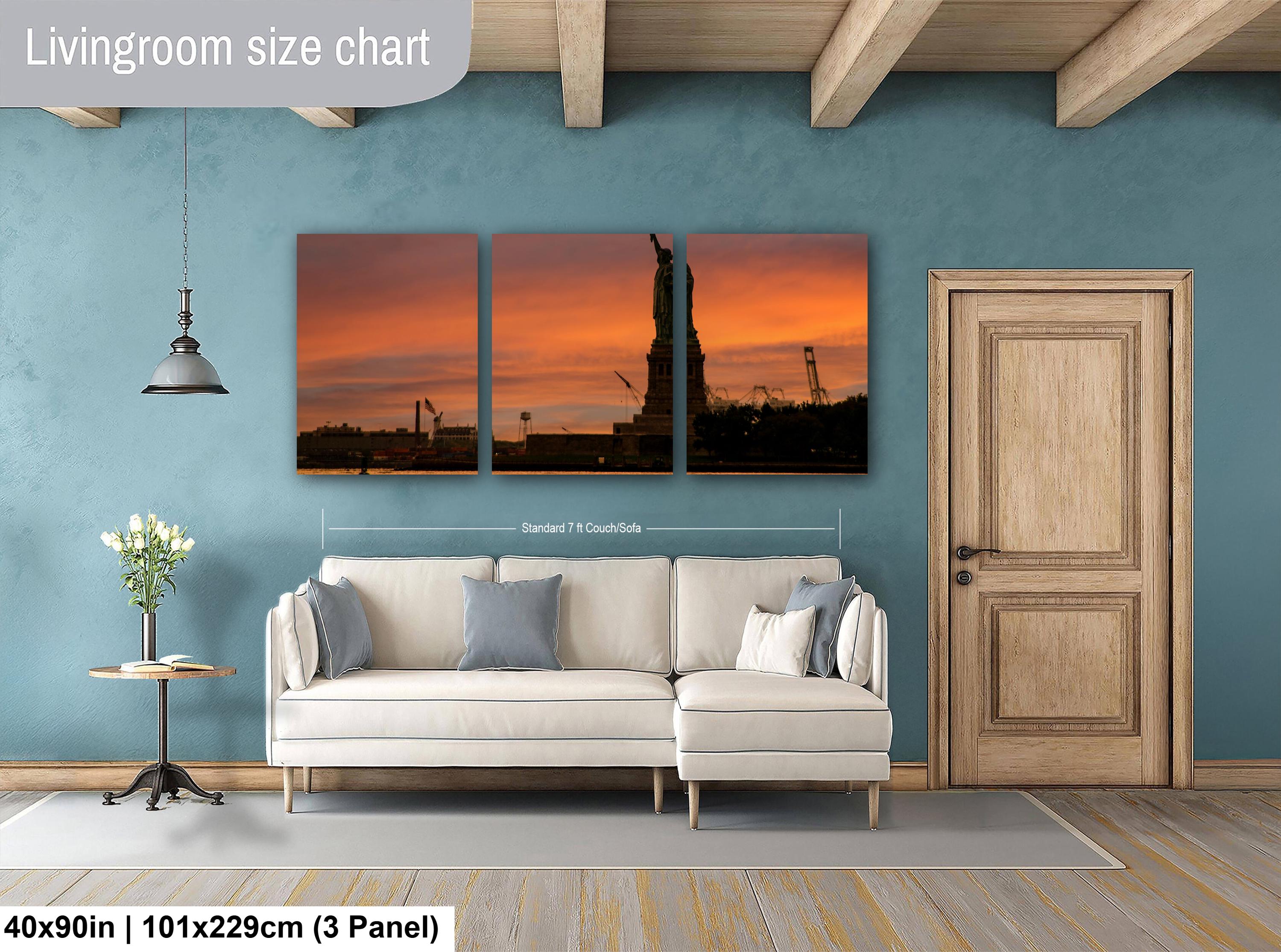 Statue of Liberty Print – NYC Skyline Art With Vibrant Sunset Cityscape
