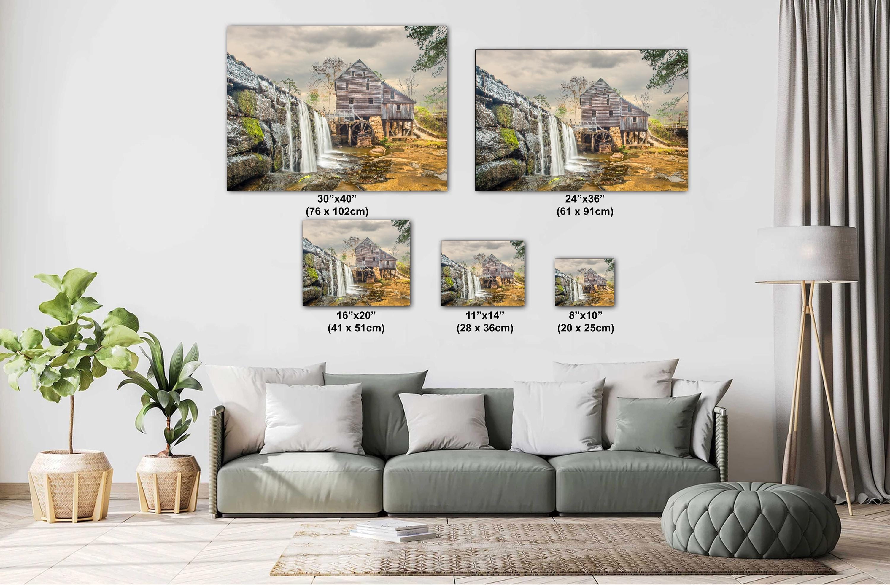 Historic Yates Mill Print – North Carolina Millpond Reflection | Vintage Watermill Decor