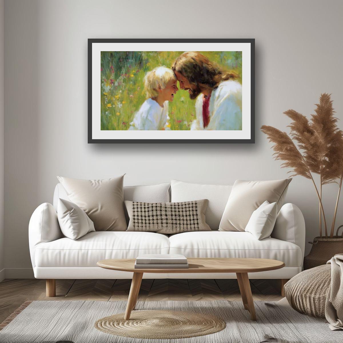 Jesus Christ Art – Blessed Children Painting | Christian Wall Decor, Spiritual Home Decoration