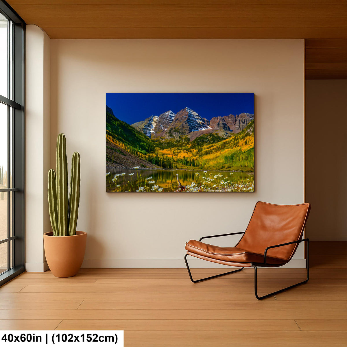Maroon Bells Print – Autumn Landscape Wall Art With Fall Colors Artwork