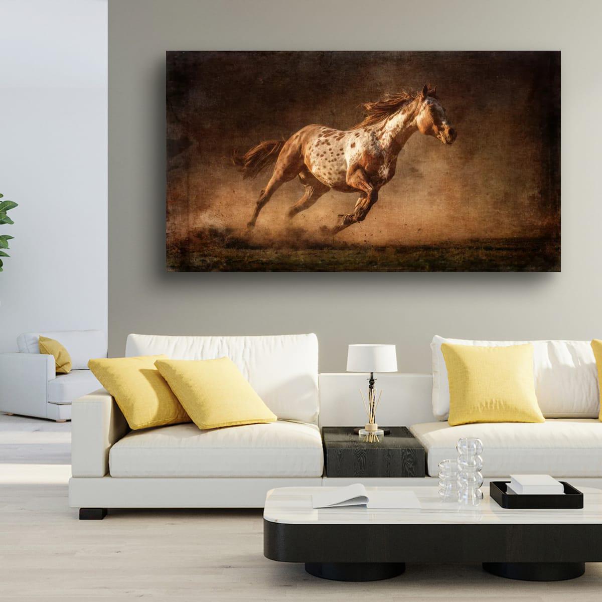 Palomino Art Print - Rustic Western Wall Art | Sunset Horse Painting Decor