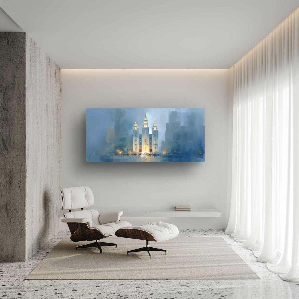 Salt Lake Temple Painting – Textured Religious Canvas for Mormon Home Decor