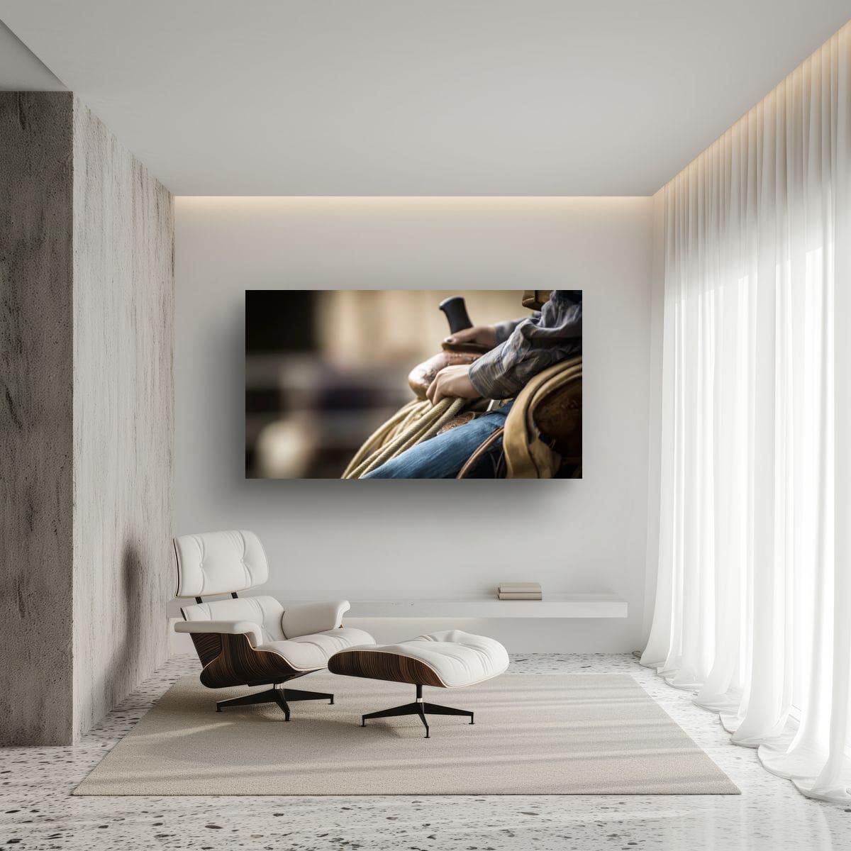 Cowboy Art Print - Rustic Western Style Rodeo Wall Art For Home Decor