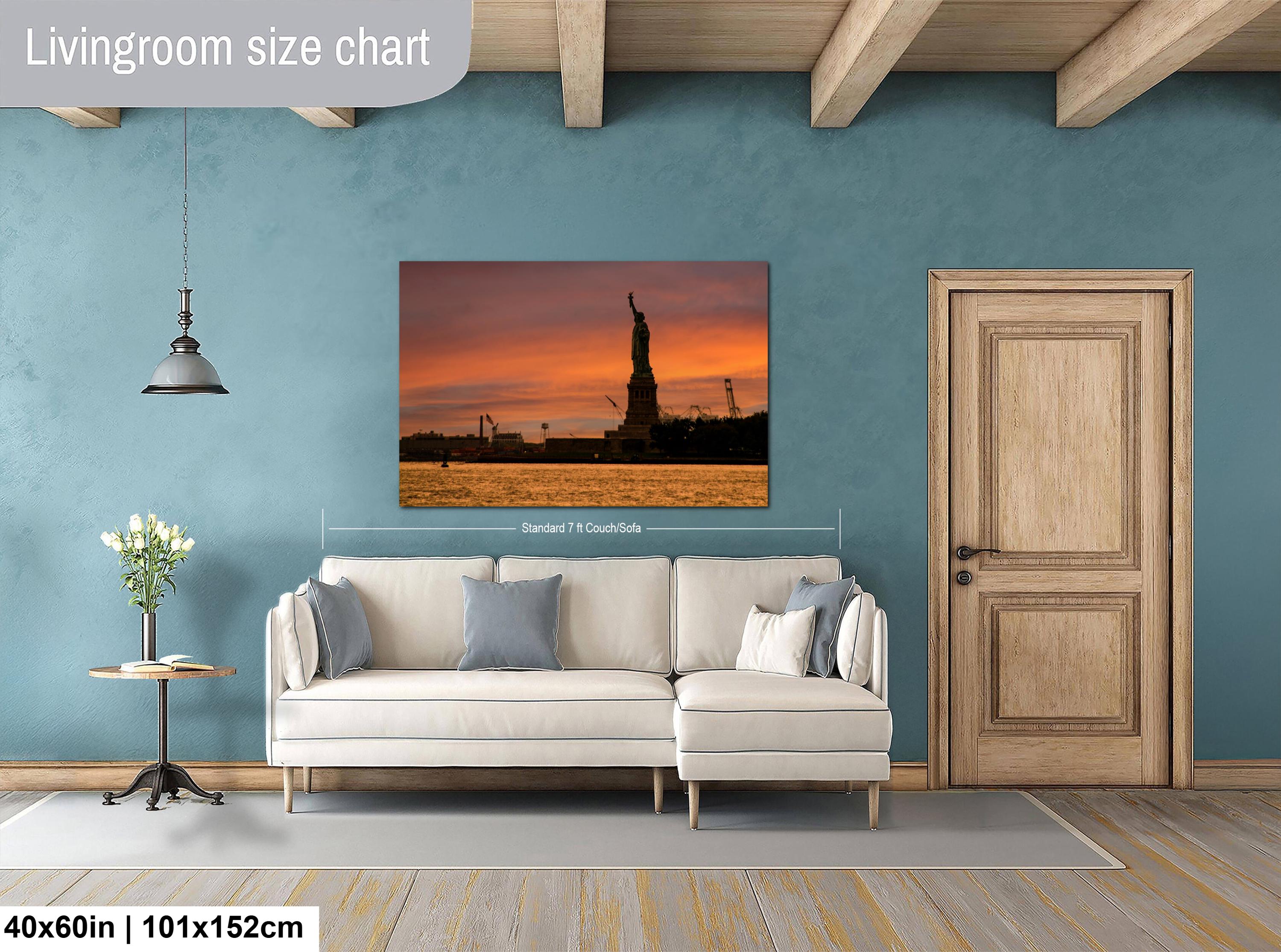 Statue of Liberty Print – NYC Skyline Art With Vibrant Sunset Cityscape