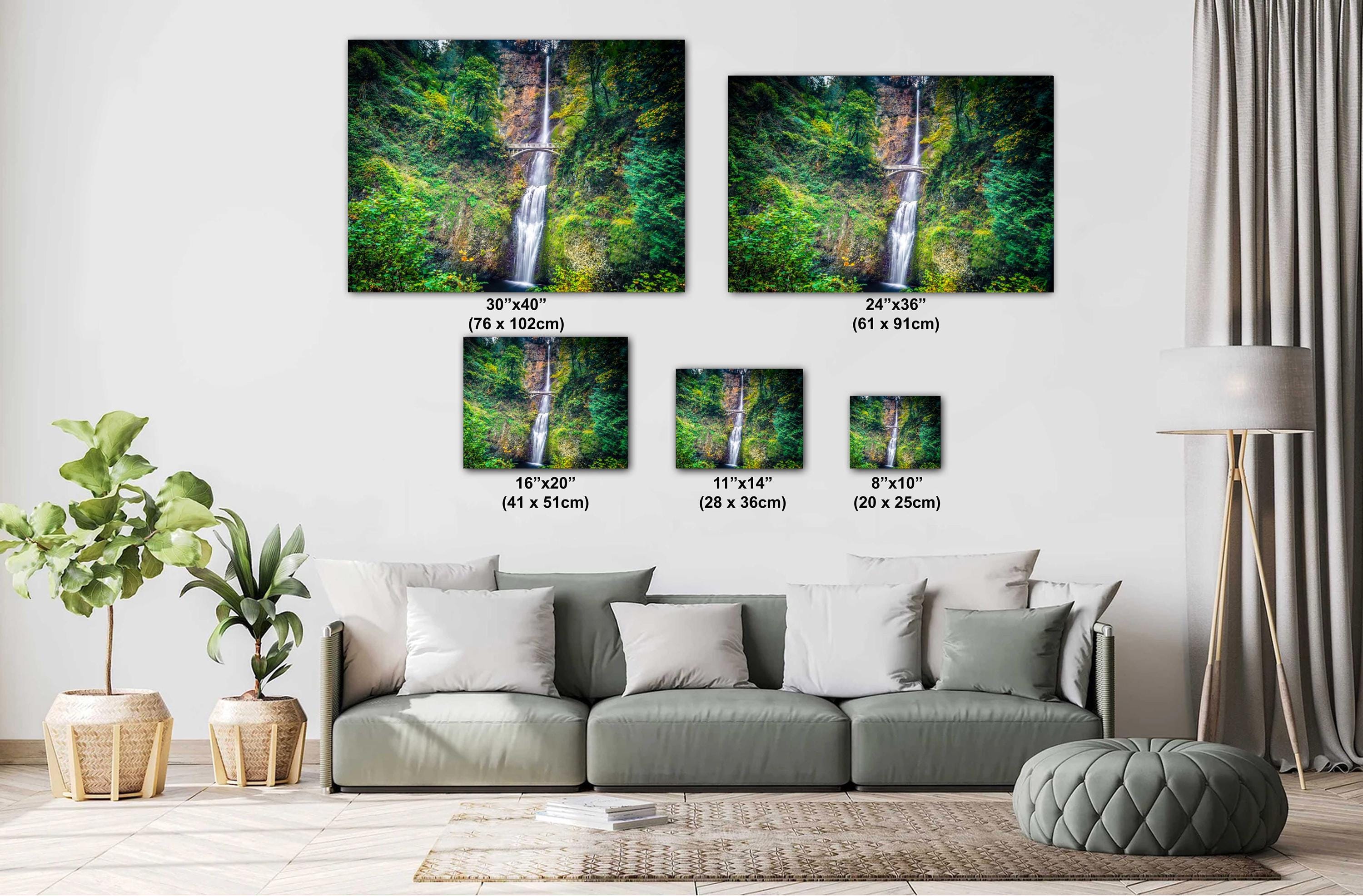 Pacific Northwest Waterfall - Columbia River Gorge Scenic Waterfall Wall Art Print