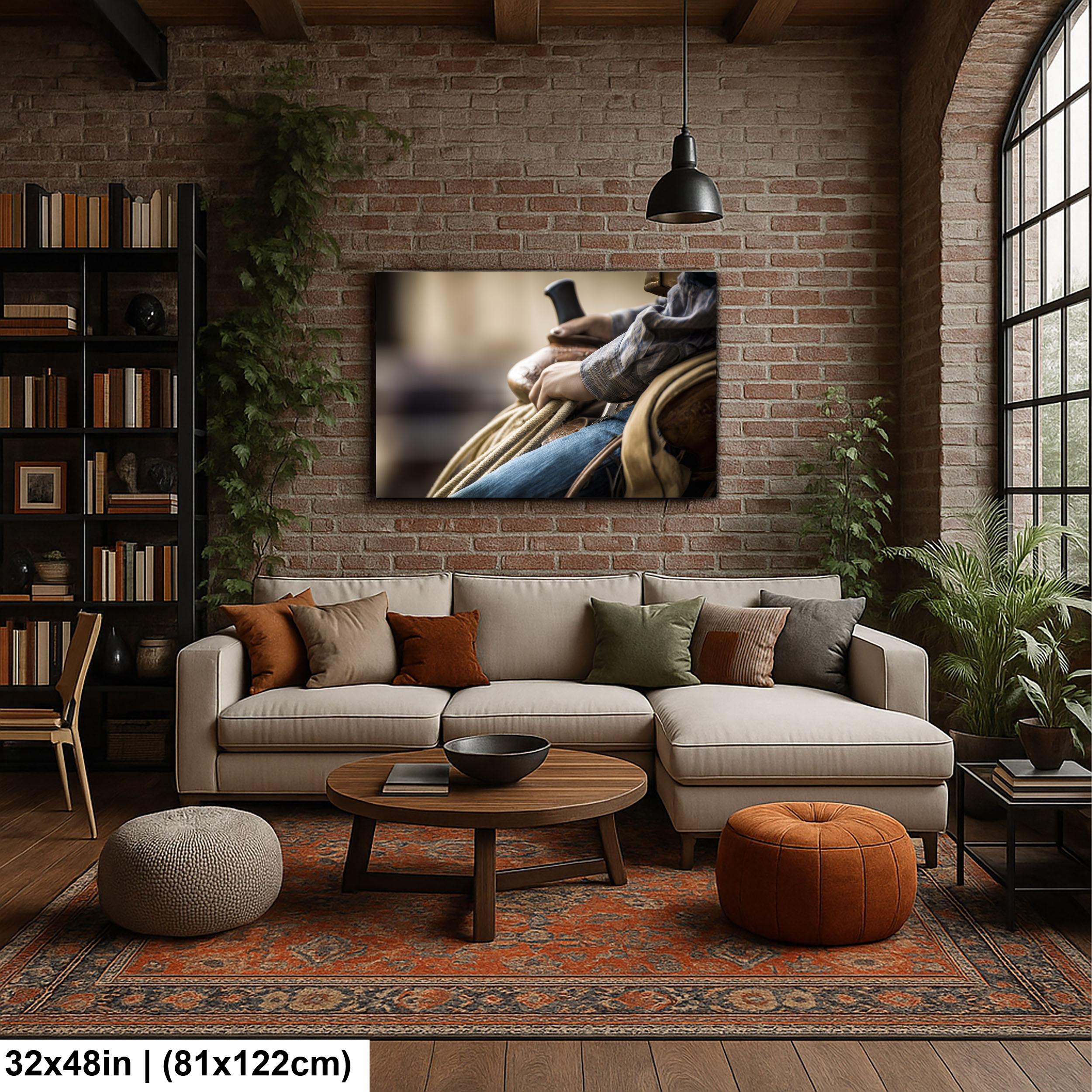 Cowboy Art Print - Rustic Western Style Rodeo Wall Art For Home Decor
