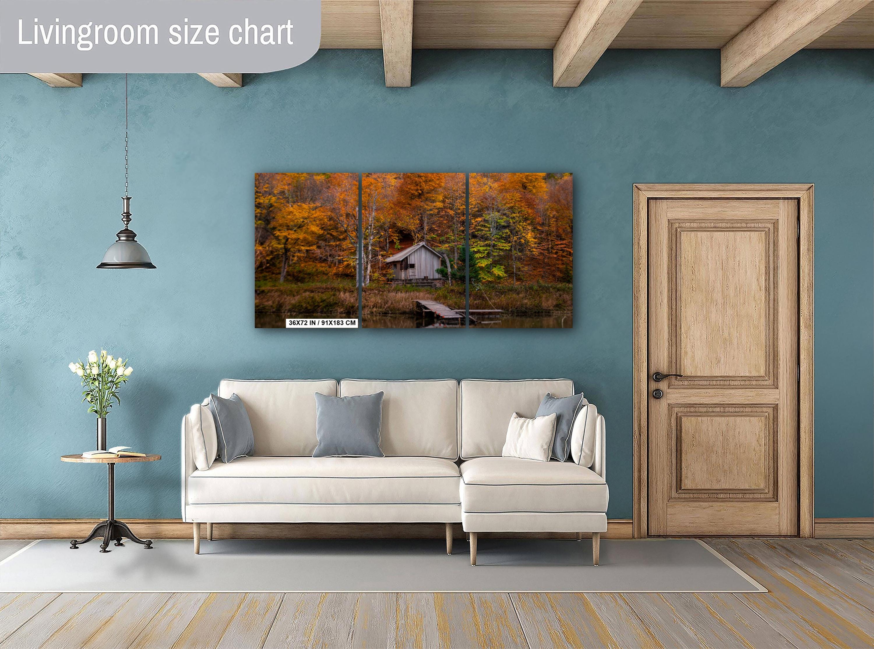 Adirondack Fall Wall Art – Autumn Landscape Print With Vibrant Fall Foliage