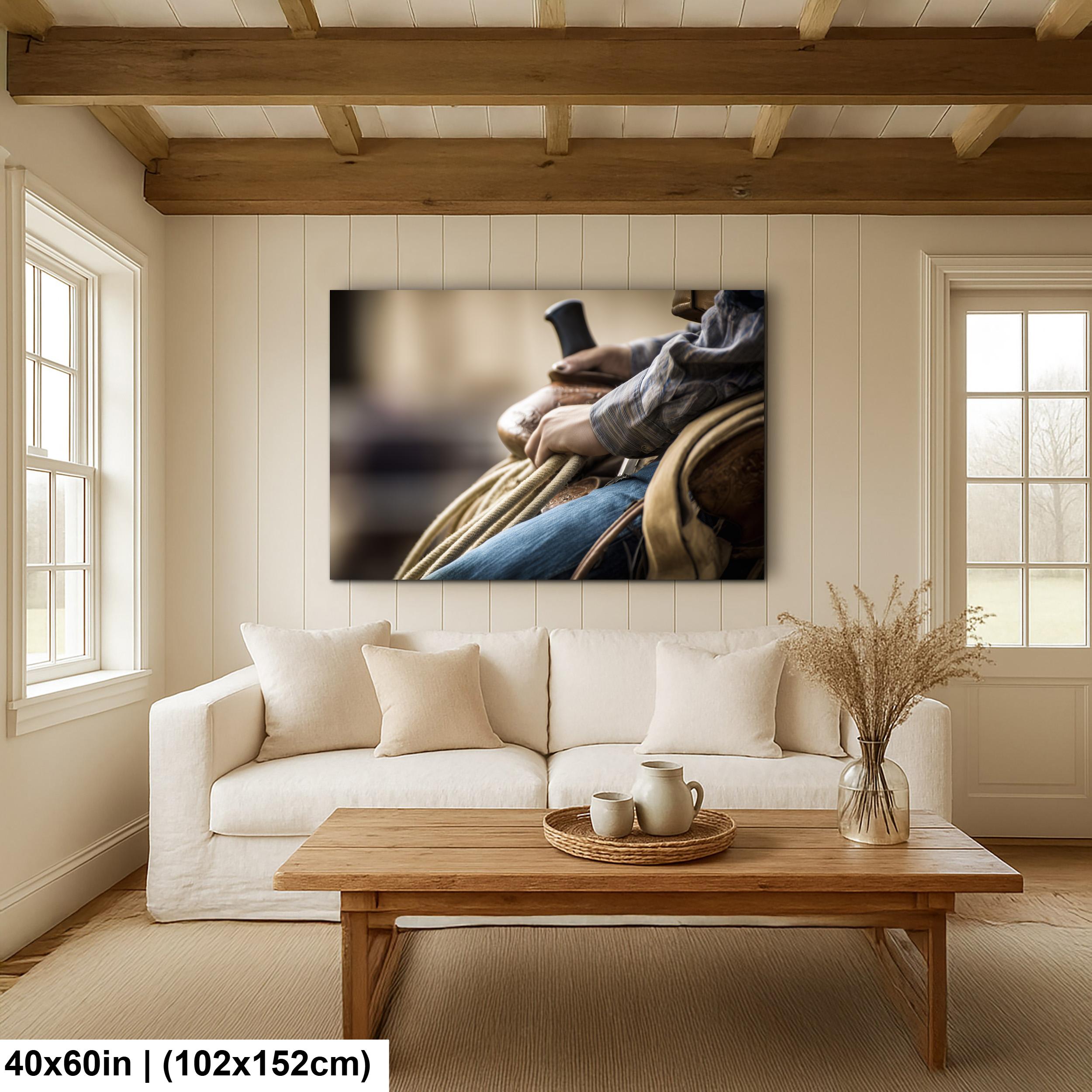 Cowboy Art Print - Rustic Western Style Rodeo Wall Art For Home Decor