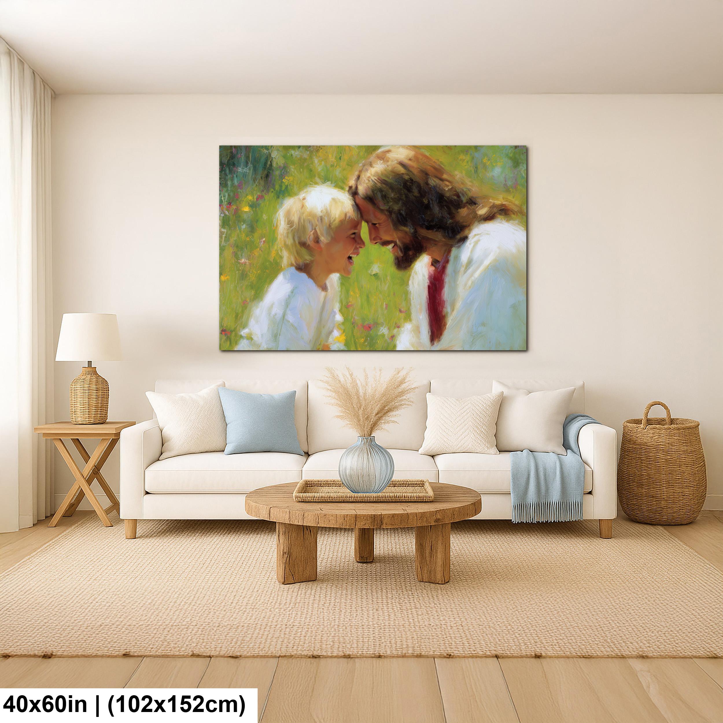 Jesus Christ Art – Blessed Children Painting | Christian Wall Decor, Spiritual Home Decoration