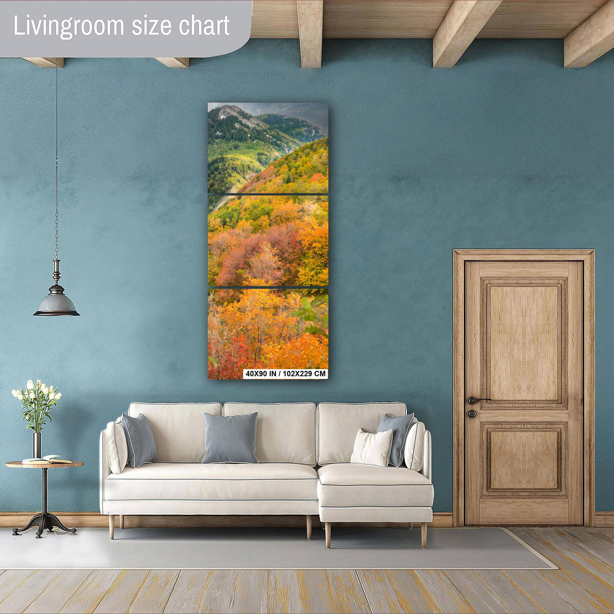 Wasatch Autumn Art – Mountain Landscape Print With Vibrant Leaf Colors