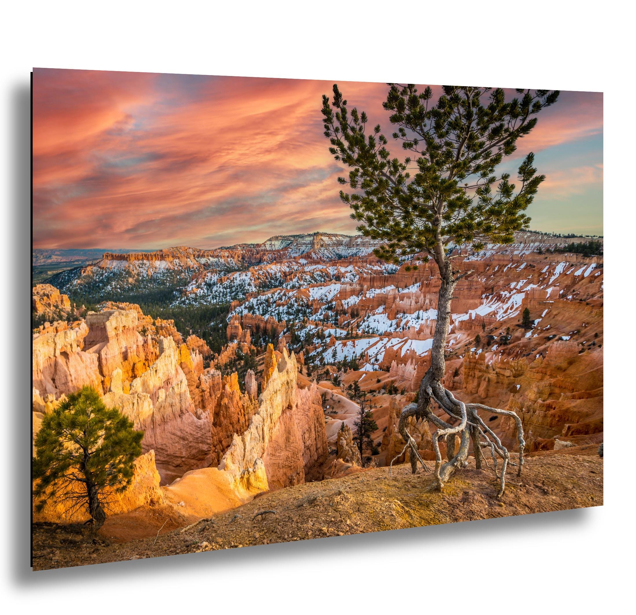 Bryce Canyon Wall Art – Utah Landscape Print | Snowy Sandstone Cliffs Photography