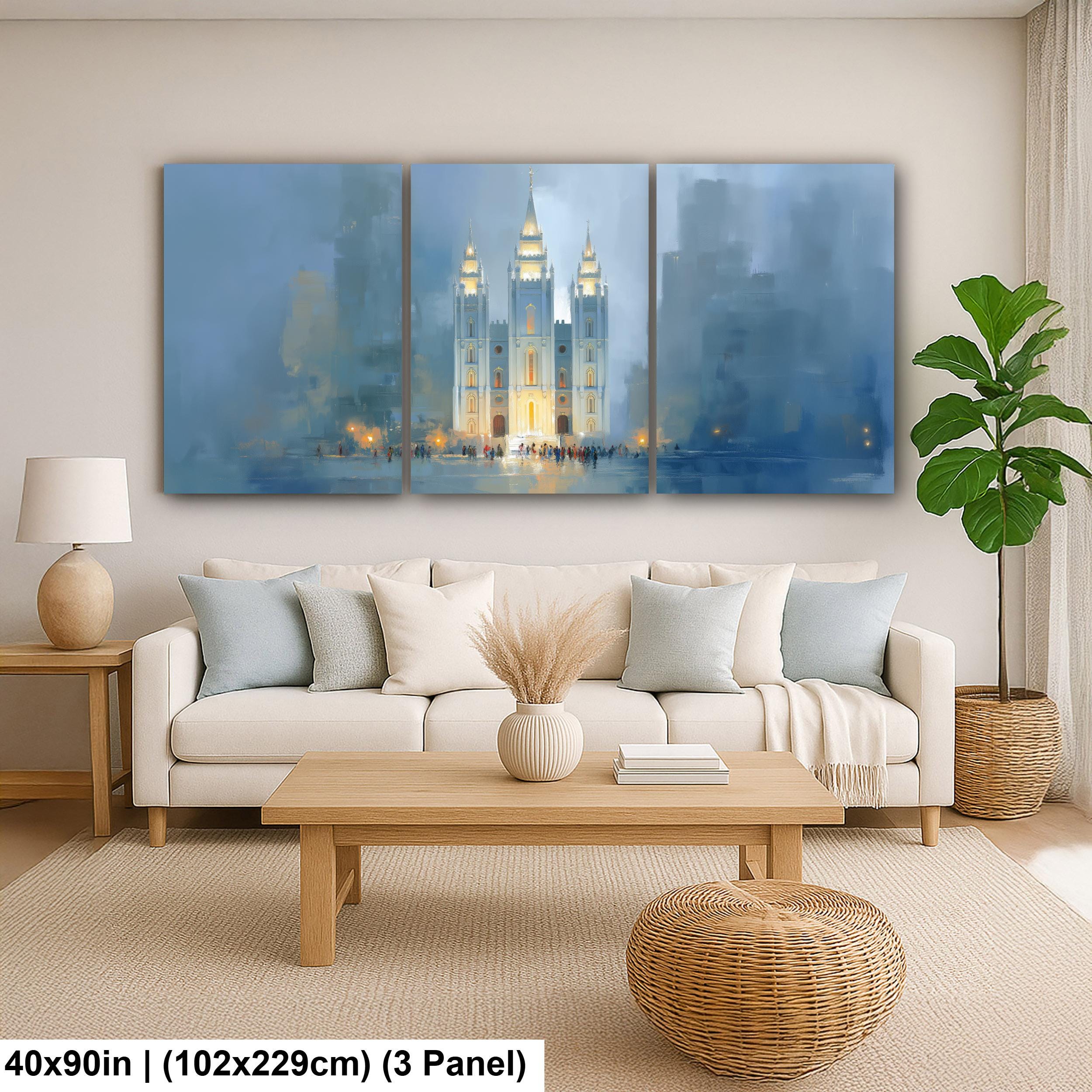 Salt Lake Temple Painting – Textured Religious Canvas for Mormon Home Decor