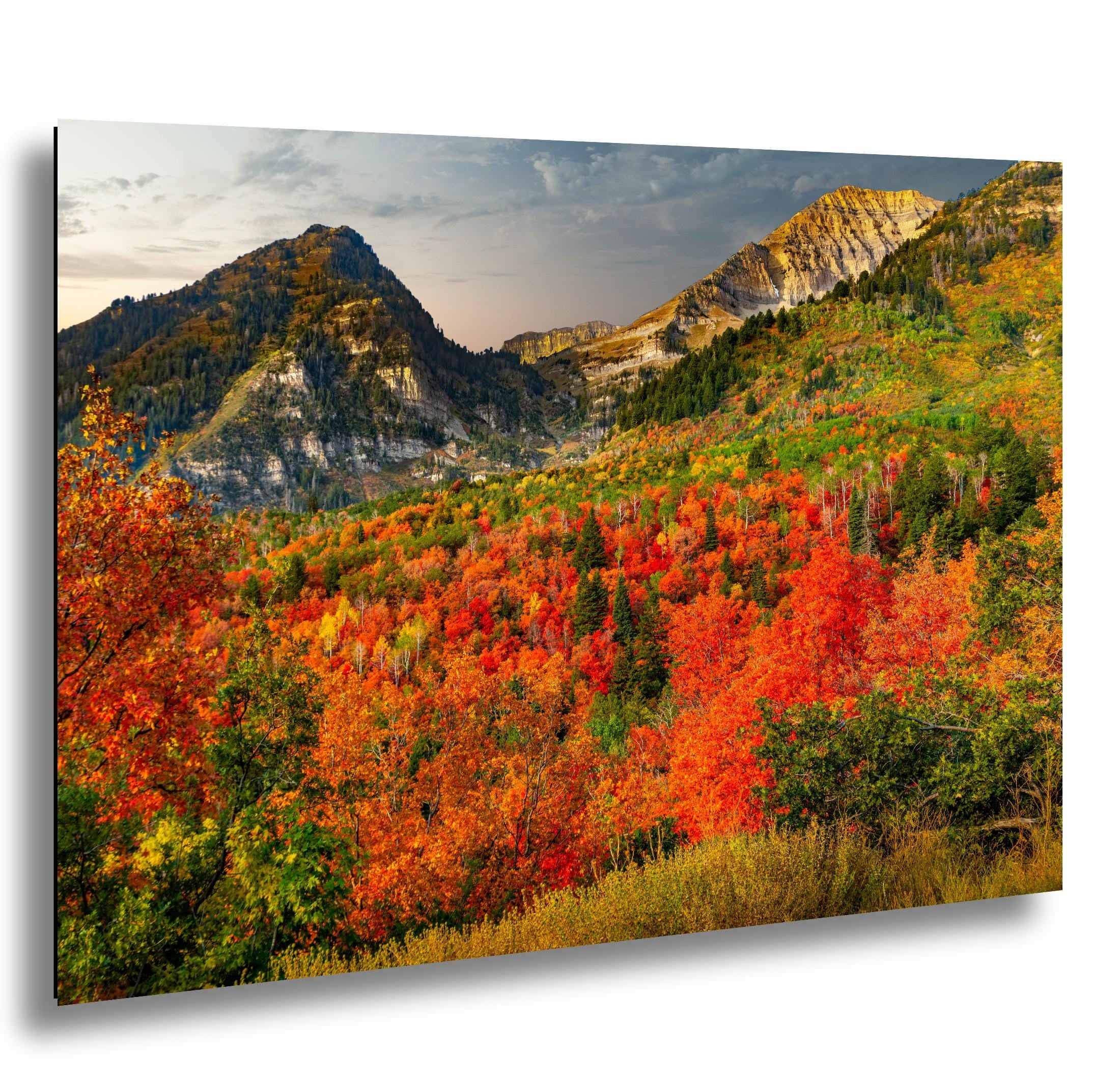 Wasatch Mountains Wall Art – Autumn Mountain Print With Vibrant Fall Colors