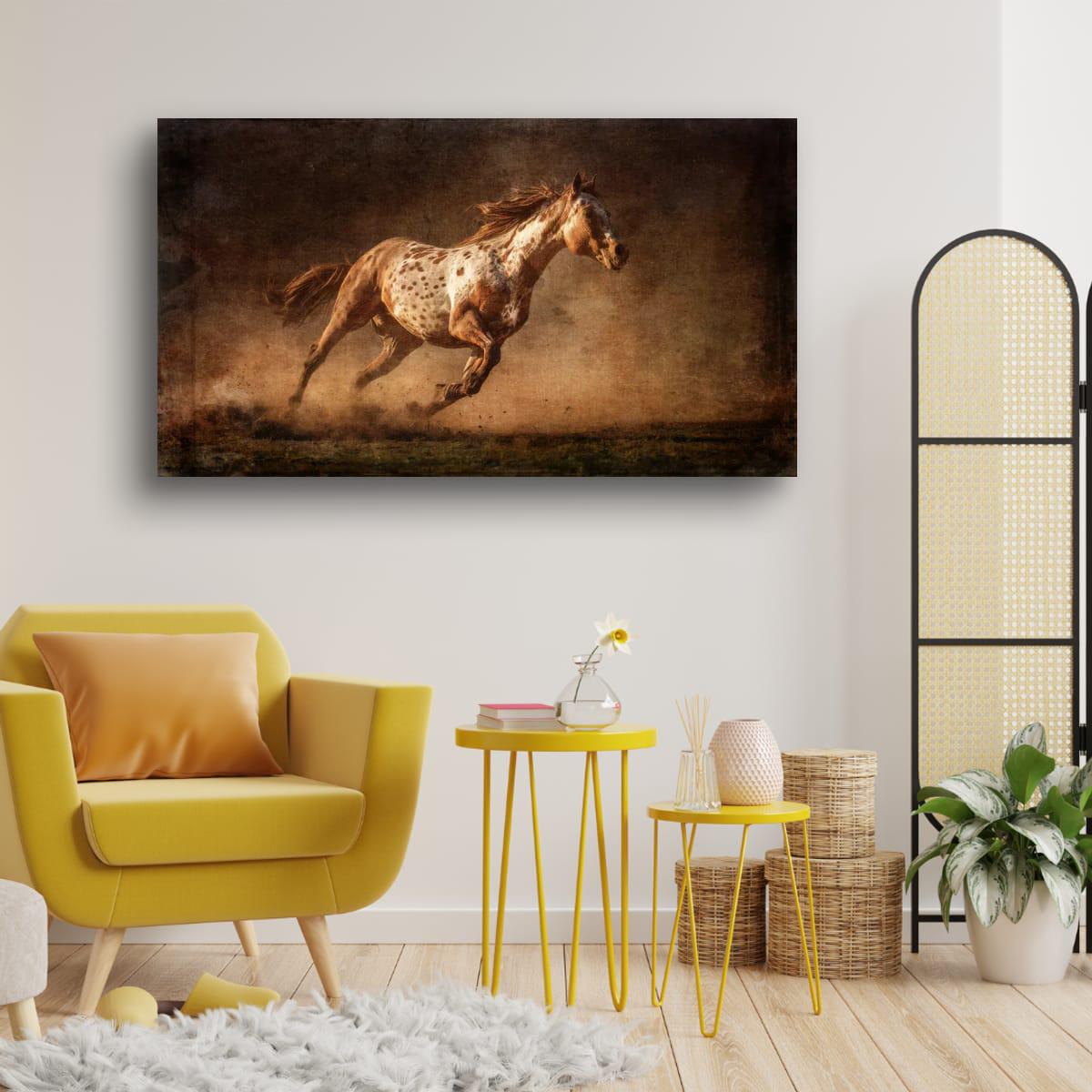 Palomino Art Print - Rustic Western Wall Art | Sunset Horse Painting Decor