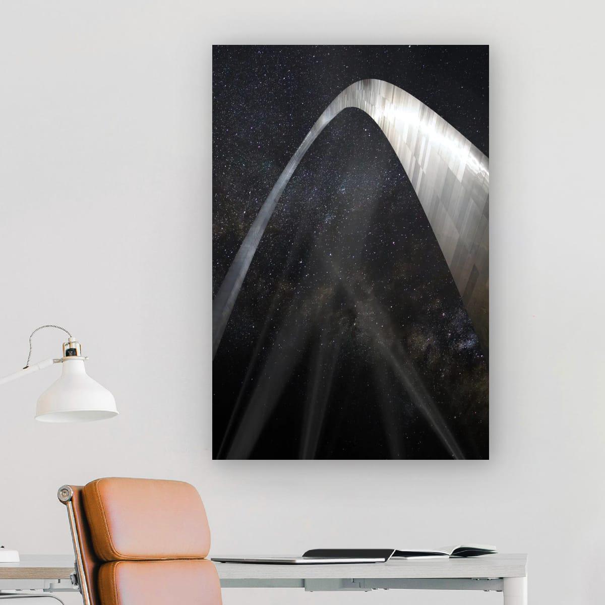 Gateway Arch Art Print – Celestial Night Sky Artwork | Modern Home Decor