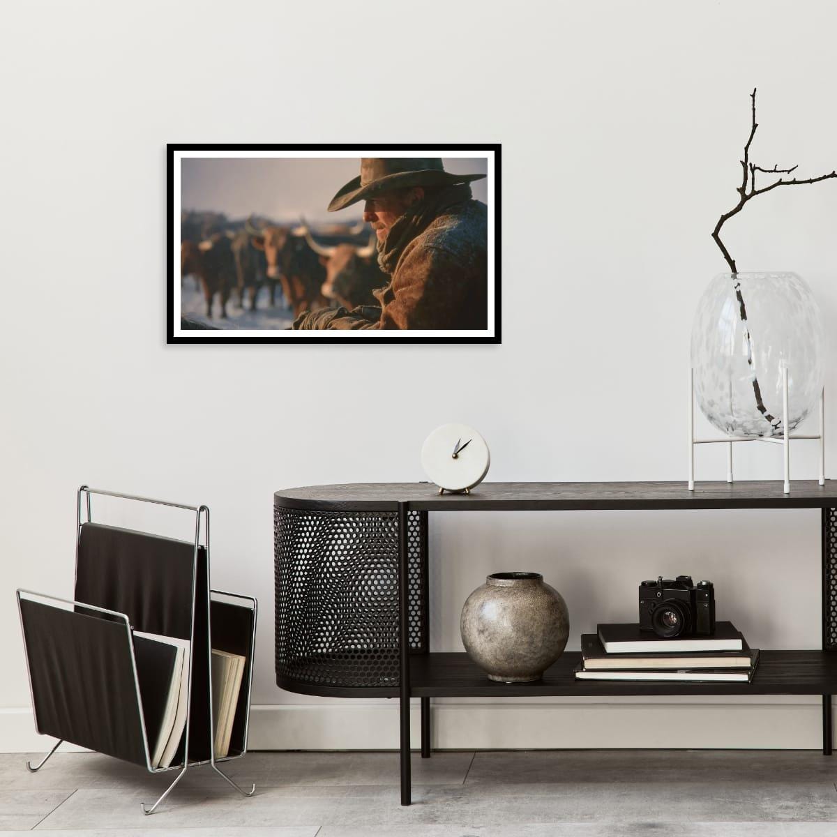 Cowboy Art Print – Rustic Texas Cattle | Western Ranch Wall Art Poster
