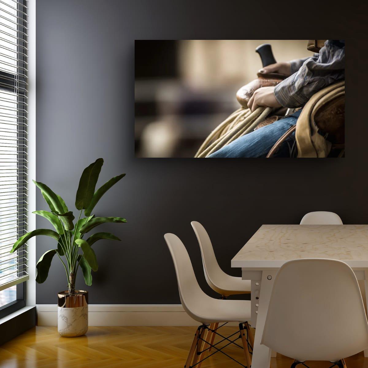 Cowboy Art Print - Rustic Western Style Rodeo Wall Art For Home Decor