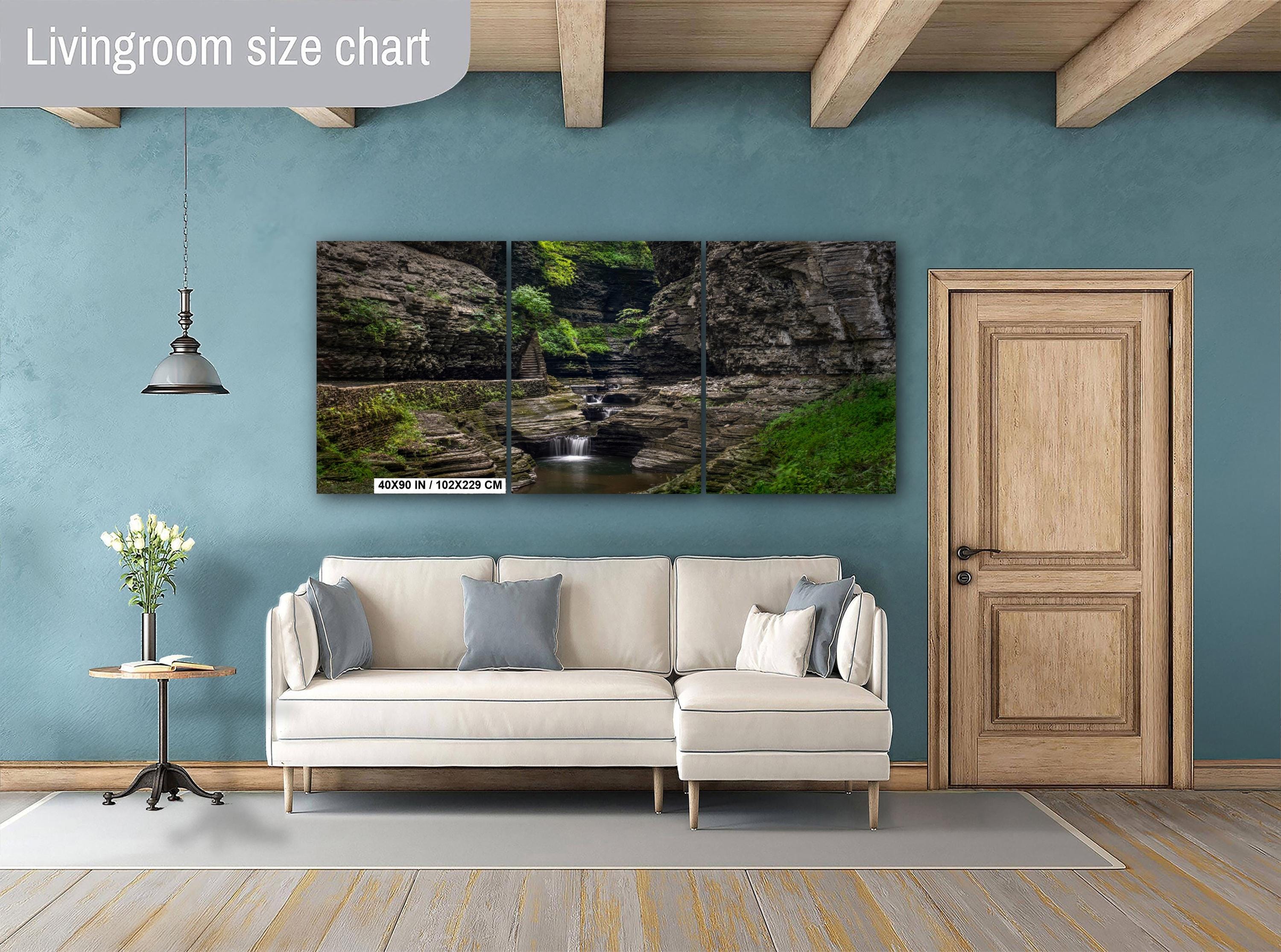 Waterfall Wall Art – Watkins Glen Scenic Nature Photo Print | Modern Landscape Decor