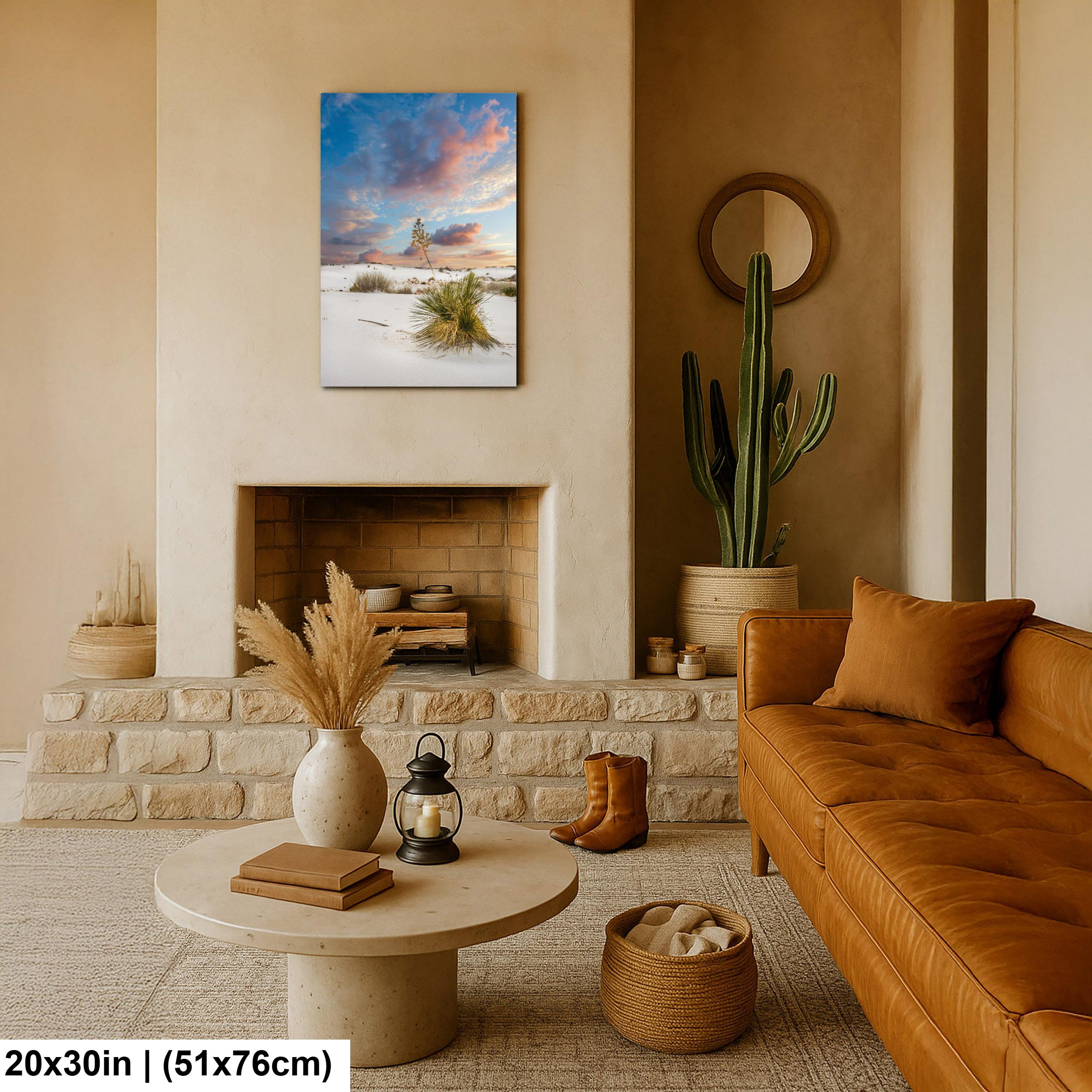 White Sand Dunes Art - New Mexico Landscape Print | Serene Desert Wall Decor