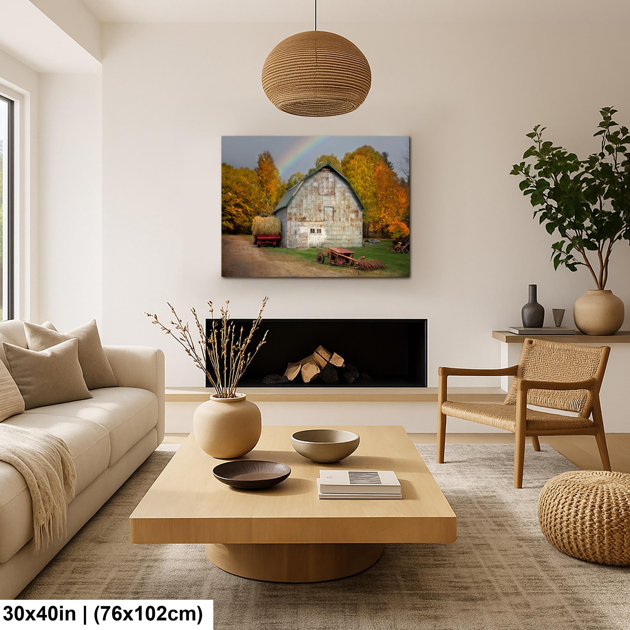 Adirondack Autumn Print - Rustic Wall Art Featuring Vintage Wagon & Fall Foliage