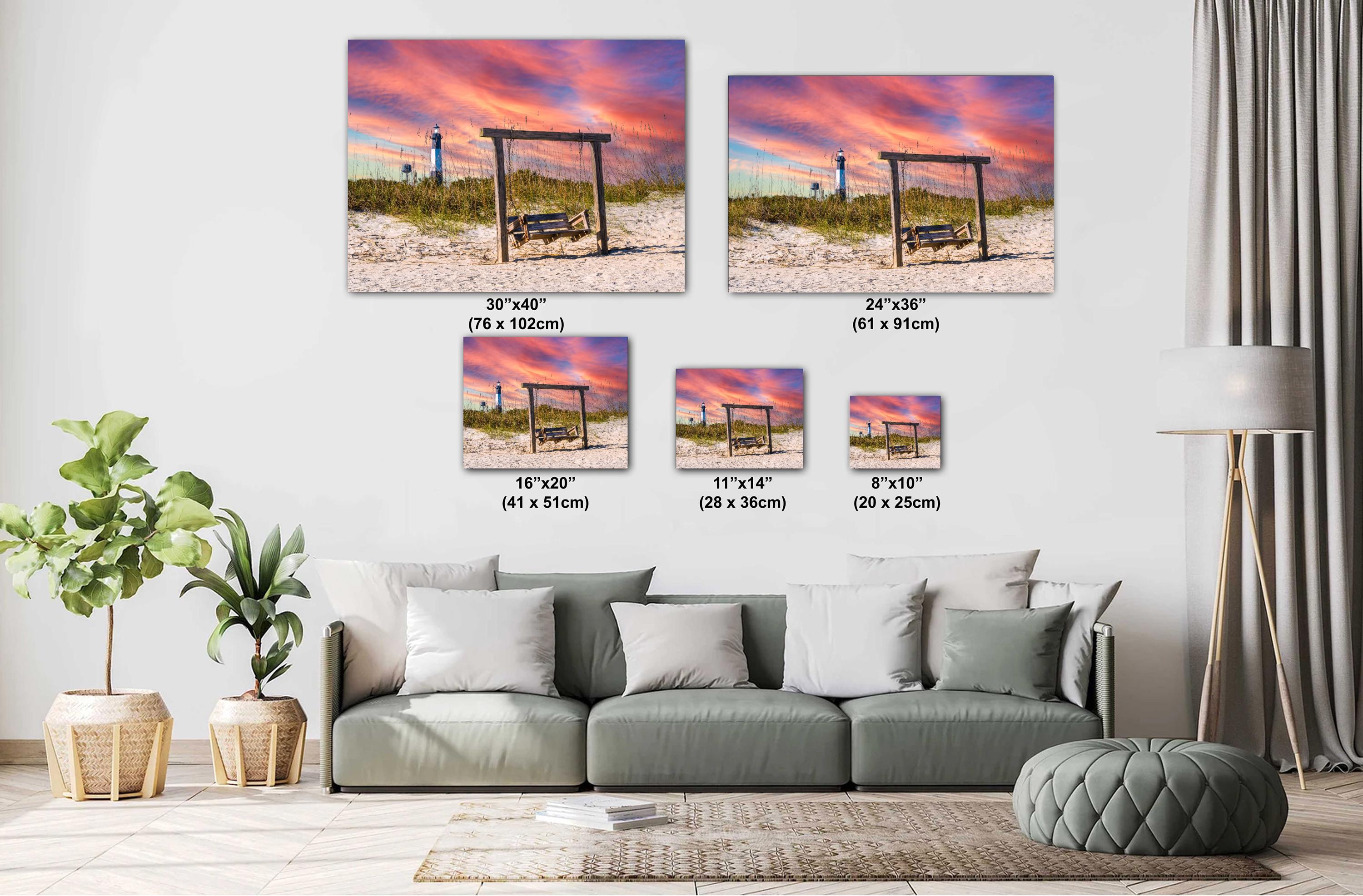 Tybee Island Wall Art – Coastal Fine Art Print with Savannah Lighthouse Decor